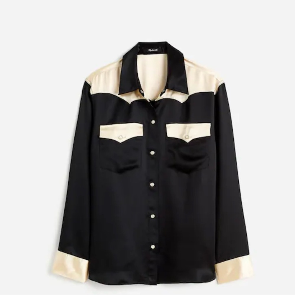 Alexa Chung/Madewell Satin Western Shirt - Picture 4 of 9